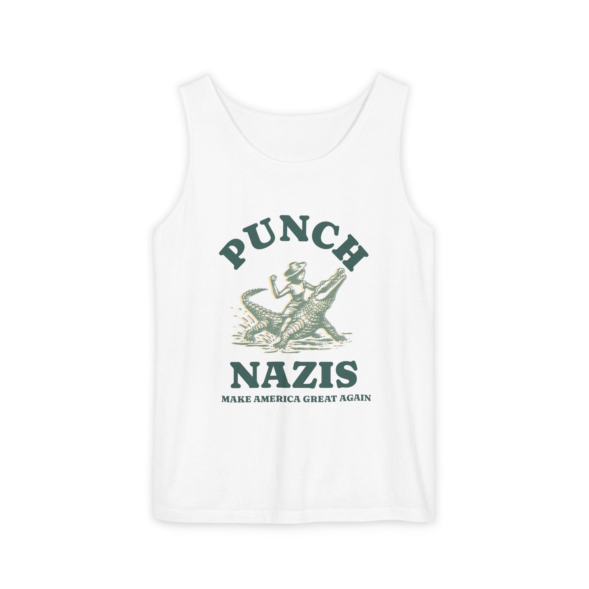 Punch Nazis Vintage Graphic Tank Top